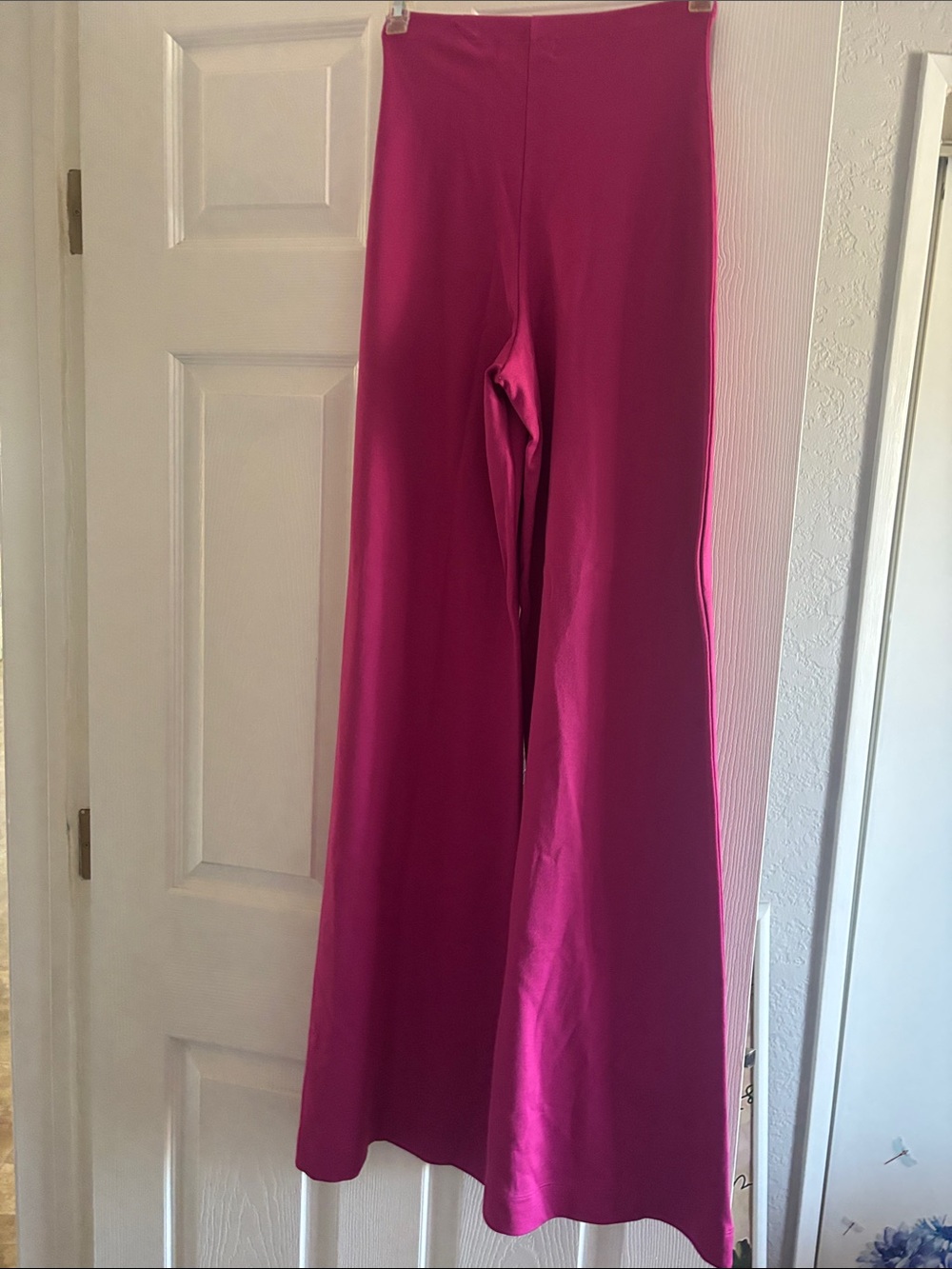 Wide Leg Pants in Magenta - Women's Stylish High-Waist Trousers - Picture 3 of 5